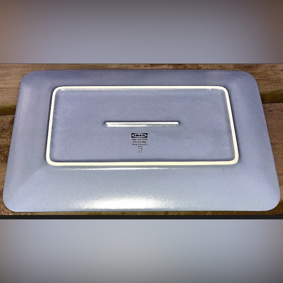 Discontinued Dinera Gray Fargrik IKEA of SWEDEN Rectangular Dinner Plate - Picture 7 of 9